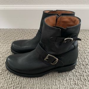 Frye black leather boots never worn “Dean Moto”